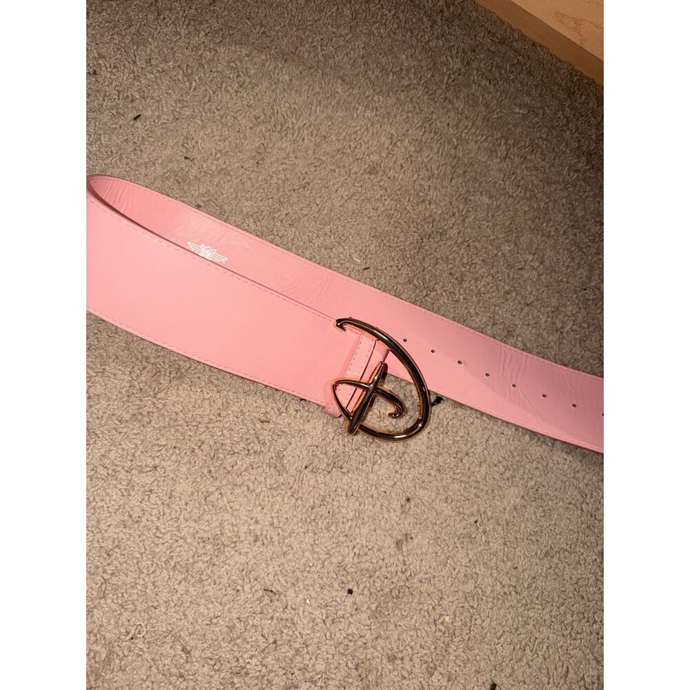 Disney Official Logo D Buckle Down Wide Belt pink XS Accessory